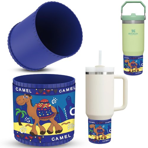 Silicone Boots for Stanley Quencher H2.0 40 30 OZ, 3D Cute Camel Patterns Protective Bottom Covers Sleeve, Protector for Stanley Cup Sports Water Bottle Bottom 2.85-2.9 Inches Cover Accessories