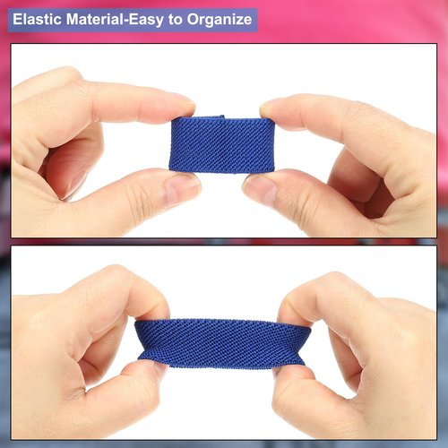 PATIKIL Elastic Belt Keepers, 16 Pack Strap Organizers Web Belt Loop Stays Backpack Strap Holder for 1.6" Wide Belts/Straps, Light Gray