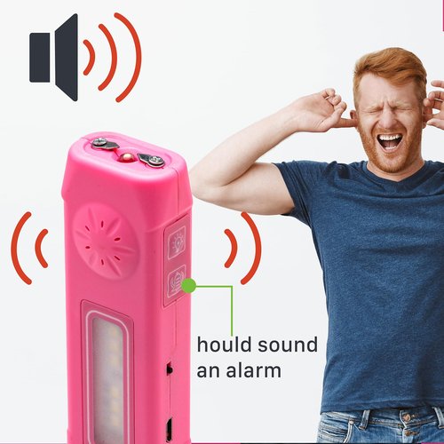 Stun Guns for Women Self Defense, Multifunctional Stun Gun with Flashlight (Pink)