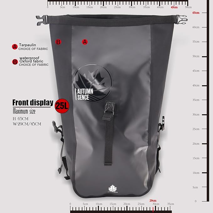 Dry Bags Waterproof Backpack, Waterproof backpack for boating,Floating,hiking, camping and other outdoor activities 25L.(Black)