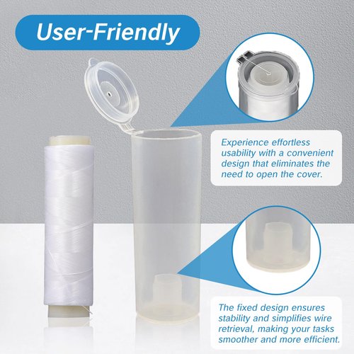 BRBASAP 2Pcs Magic Thread for Fishing 0.2 mm Elastic Invisible Bait Line 656 Feet Per Spool with Clear Storage Case Perfect for Wrapping Threading and Fishing Twine Holder