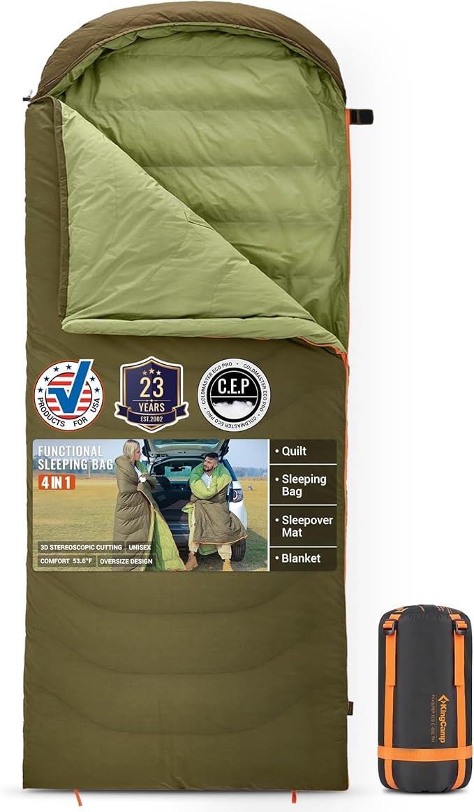 KingCamp Sleeping-Bags Down Sleeping Bag for Adults, Recycled 700 FP Cold Weather 3-4 Season Sleeping Bag