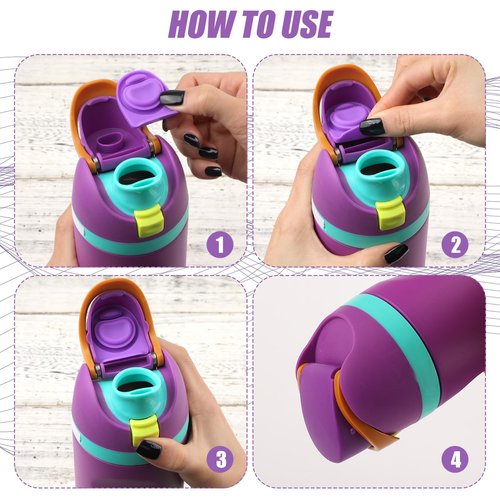4pcs Water Bottle Seal Circle & 4pcs Replacement Stopper for Owala FreeSip, Silicone O Lid Gasket Ring Top Parts for Free Sip 16oz 19oz 24oz 32oz 40oz, Cap Mouth Plug Accessories, BPA-Free (Colorful)