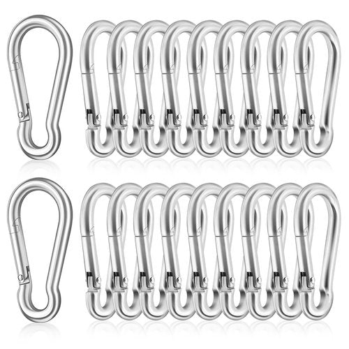 Stainless Steel 20 Pcs Small Carabiner Clips, 1.7 Inch Spring-Snap Hook Keychain for Outdoor Camping, Swing, Hammock, Hiking, Fishing,Quick Link