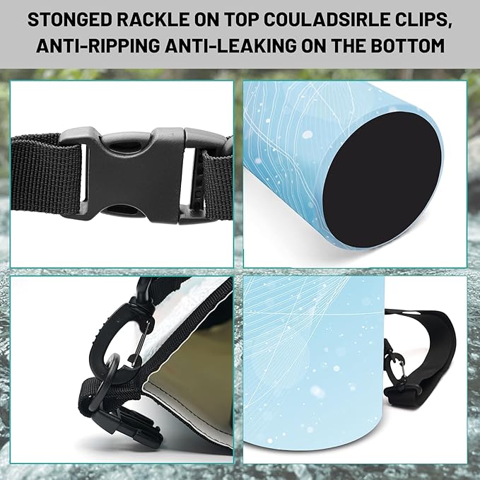 Waterproof Dry Bag,Roll Top Sky Blue Small Waterproof Backpack 5L/10L/20L Floating and Lightweight Bags for Kayaking, Boating, Fishing, Swimming and Camping