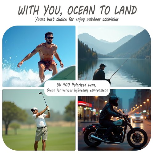 SOL PRO Polarized Riding Sunglasses Foam Padded Wraparound Fit Men Women Motorcycle Driving Running Cycling Fishing