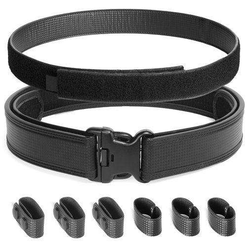 VISMIX Basketweave Police Duty Belt 2" Hook Lining Leather Duty Belts Law Enforcement w/1.5" Loop Inner Belt（35-40"）