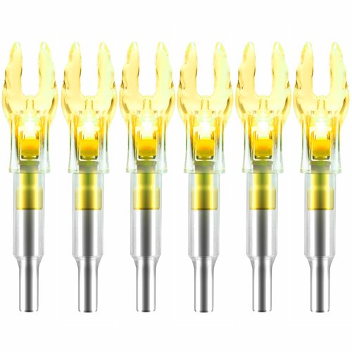 6PCS X Lighted Nocks for Arrows with .204 .233 .244 .246 Inside Diameter with H, S, GT Bushings LED Light up Knocks