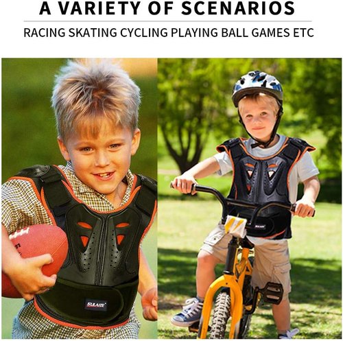 Kids Chest Protector, Dirt Bike Motorcycle Motocross Protective Armor, Youth Riding Biking Vest Jacket, Full Body Back Spine Armor Gear Guard Protection