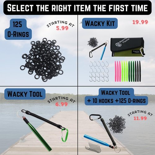 Reaction Tackle Wacky Rigging Bass Fishing – Wacky & Neko Style O-Rings-300 Black New