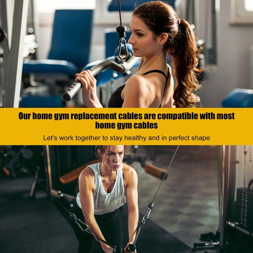 NQEUEPN 2pcs 59in/150cm Fitness Extension Cables, Home Gym Cable Extension with Carabiner for Bowflex Home Gym Machine Accessories for Leg Extensions