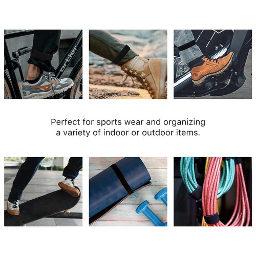 Pumwoy 6Pcs Elastic Band with Velcro for Cycling Climbing Hiking,11.81 Inch Adjustable Straps Band for Fastening Cable Straps,Organize and Storage