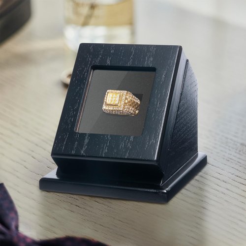 humberboat Wooden Championship Ring Display Case, Sports Ring Holder for Softball, Baseball, Basketball Fans, 1-Slot Storage Box for Multiple Rings, Showcasing Sports Souvenirs (Rings Not Included)