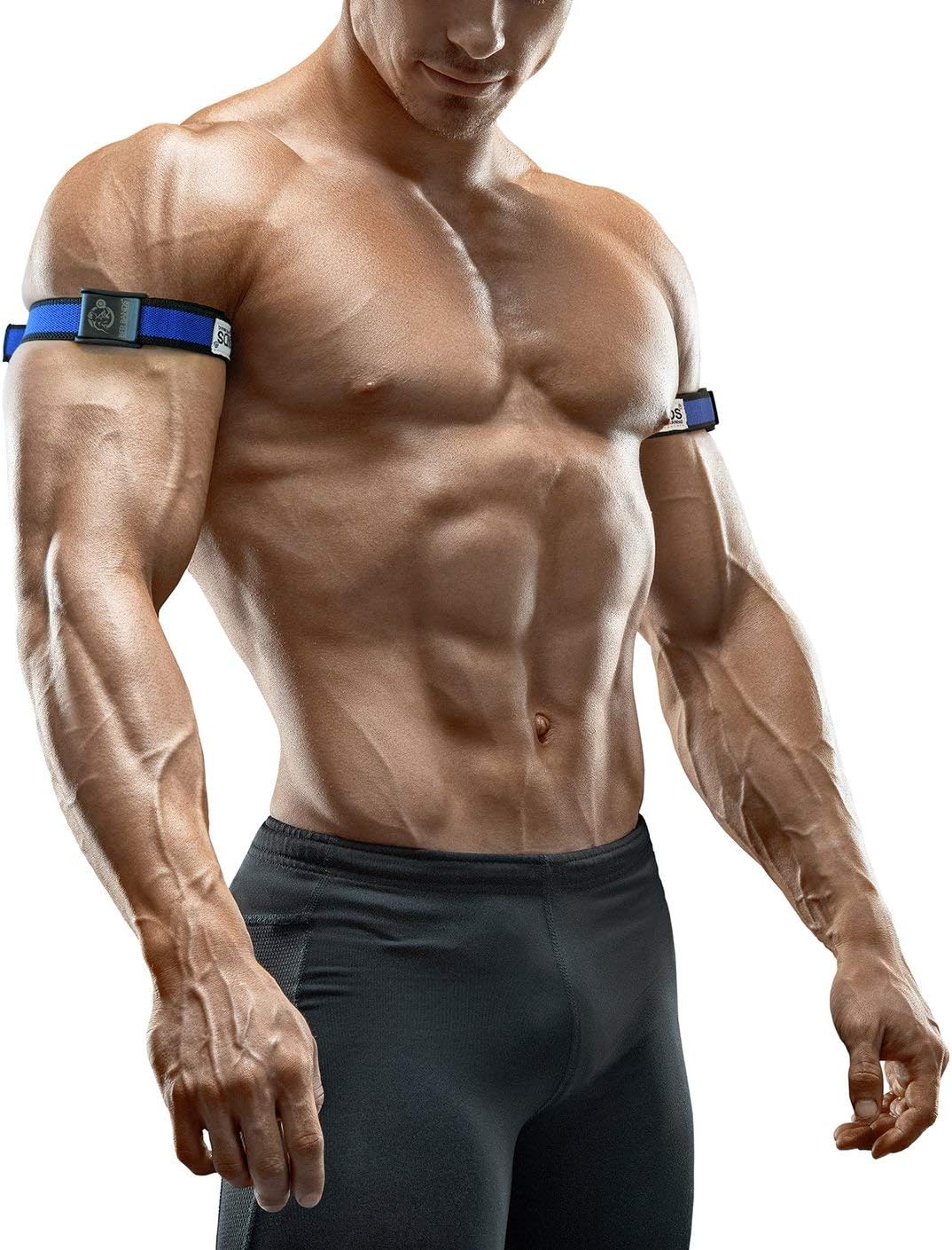 PRO 4-Pack Bundle Blood Flow Restriction Bands for Arms and Legs - Occlusion Training Bands Help You Gain Muscle Without Heavy Weight Lifting, Strong Elastic Strap + Quick-Release