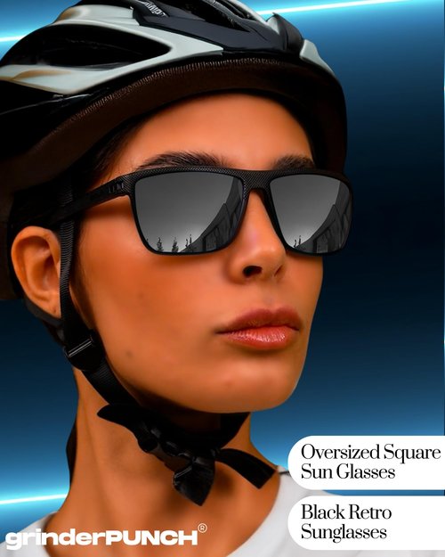 grinderPUNCH Polarized Driving Sunglasses for Men Lightweight UV400 Protection Anti Glare Square Sun Glasses