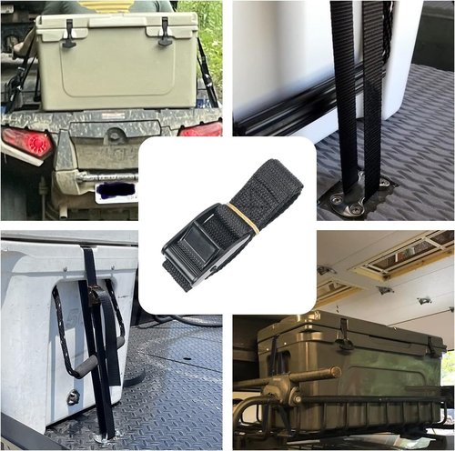 Universal Cooler Tie-Down Strap Kit - Cam Buckle Lashing Straps Compatible with YETI & RTIC Coolers