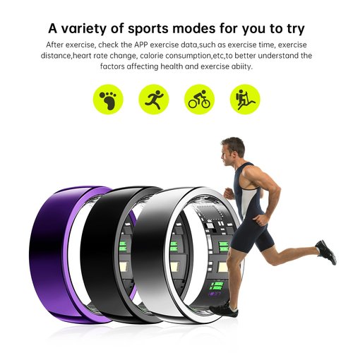 GenXenon Smart Ring -Black-Size 8 Health Tracker with Free Subscription, Gesture Beauty Photo & Brush Video, Fitness Sleep Heart Rate Blood Oxygen Tracking Ring with Charging Case,Gifts for Women Men