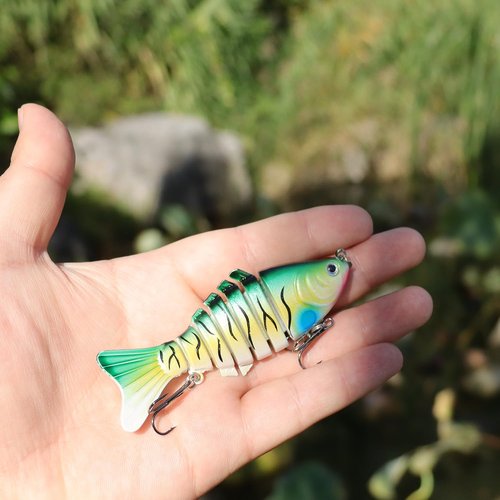 EXAURAFELIS 5pcs 7 Segment Multi-Jointed Swimbaits Fishing Lures for Bass Trout Perch Slow Sinking Lifelike Fishing Lure Kit Swimming Lures Freshwater Saltwater