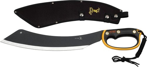 Elk Ridge 20.5" Fixed Blade Machete - Black Stainless Steel, Orange Handle, Nylon Sheath for Camping & Survival - ER-280