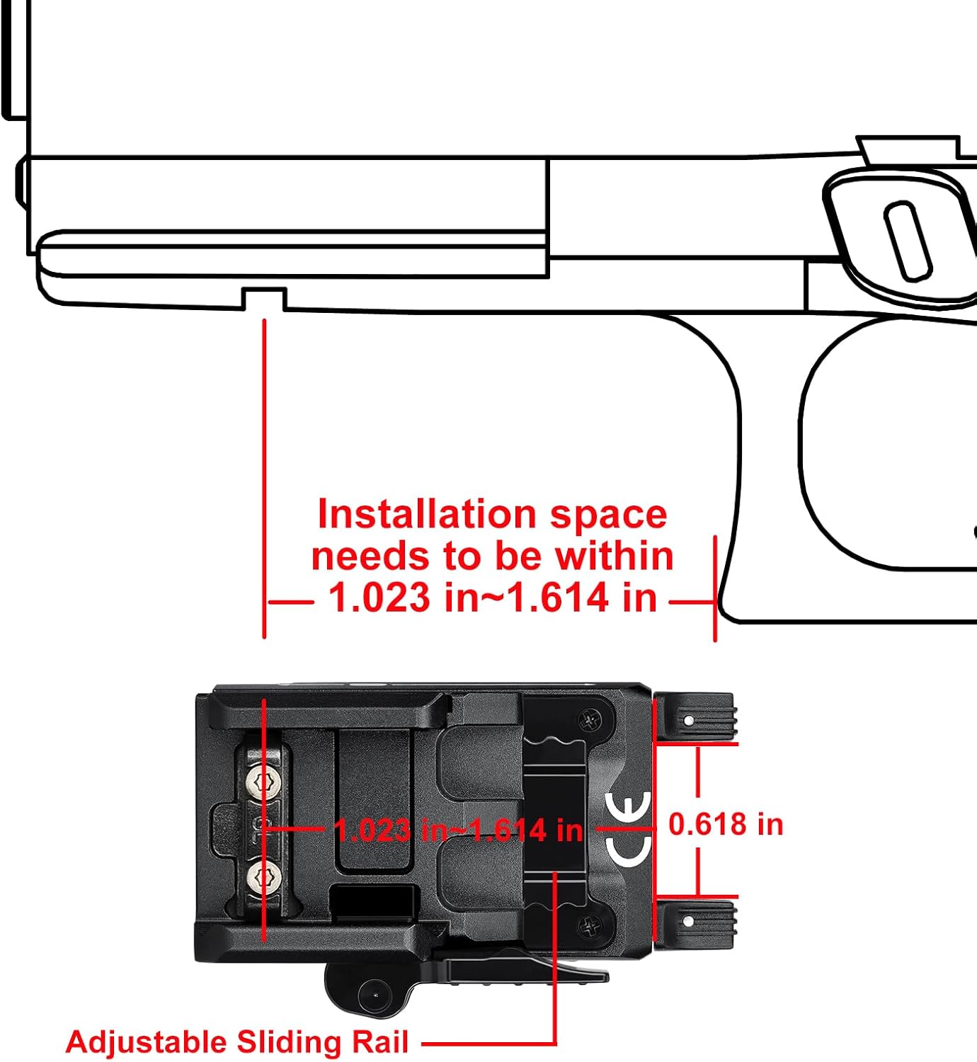 OLIGHT PL-Mini 2 Valkyrie 600 Lumens Magnetic USB Rechargeable Compact Hunting Gear with Adjustable Rail, High Performance CW LED Flashlight with Built-in Battery