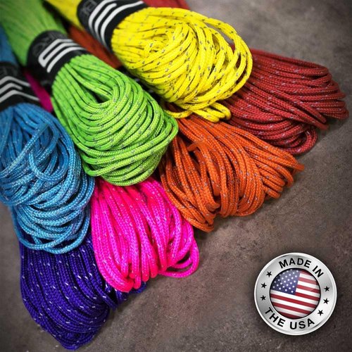 GOLBERG G 1.8mm Fluorescent Reflective 95lb Paracord – 20 Meters – Perfect for Guyline, Tent Rope, Camping, Hiking – (Reflective Neon Turquoise/Scarlet Red)
