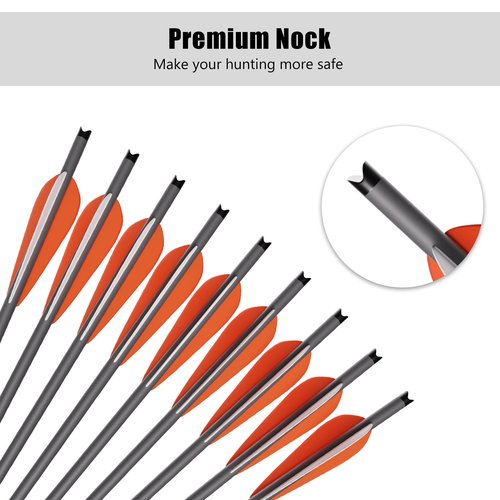 NorthSpoor 24Pcs 20 Inch Crossbow Bolt,Hunting Carbon Arrows for Outdoor Target Practice