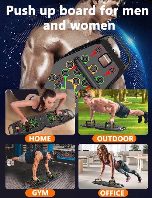 BBTOPS Push UP Board, Pilates Bar & Fitness Accessories, 25 in 1 Foldable Push up Bar at Home Gym, Workout Exercise Professional Push Up Strength Training Equipment for Man and Women
