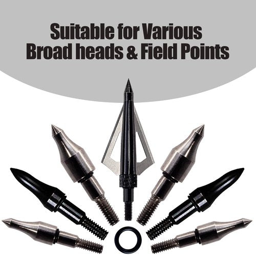 Luoyer 200 Pcs Archery Arrow Broadhead O-Rings 1/4inch Field Points Arrow Tips Replacement Rubber Bands for Preventing Loosening Archery Accessories