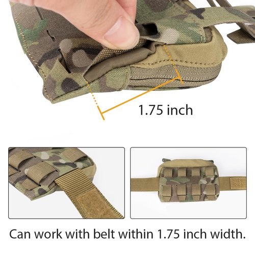 Tactical Admin Panel Pouch Small Chest MOLLE Pouch for Tactical Bag JPC2.0 AVS CPC with MOLLE System 500D Nylon(Camo)