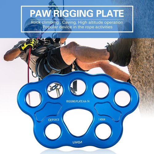 Lixada Paw Rigging Plate 45KN 8/15 Holes Large Anchor Multipliers Connector Gear for Aerial Dance & Rock Climbing