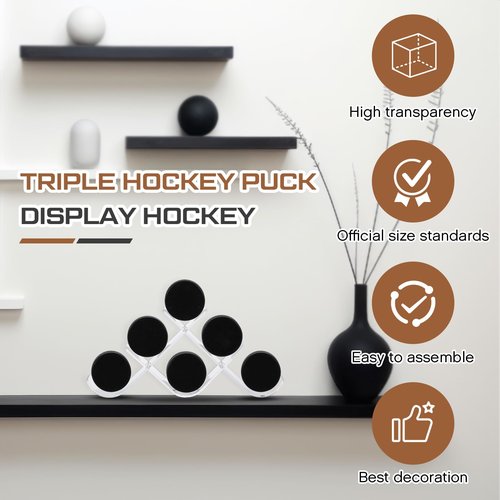 Wonderjune Hockey Puck Holder Hockey Puck Display Holder Stand Cases Autographed Sports Memorabilia Game Gifts for Collectors(Acrylic)