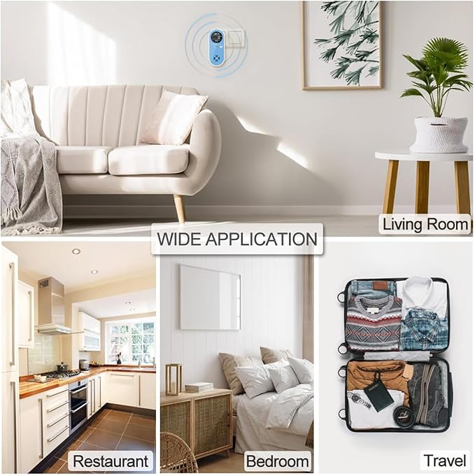 2 Packs Carbon Monoxide Detectors, 3in1 Carbon Monoxide Detector Plug in Wall, FLUNGSKY Travel Carbon Monoxide Detector with Temperature Humidity Display, Portable Carbon Monoxide Detectors for Home