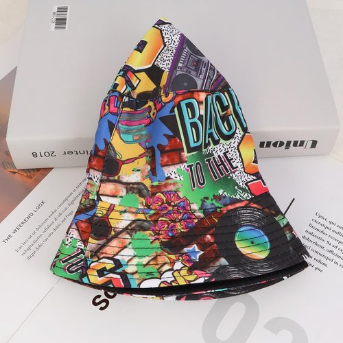 JAZTAKU Retro 80s 90s Bucket Hats for Women Men Rave Festival Hat Party Outfit for Women Men Fisherman Sun Hat