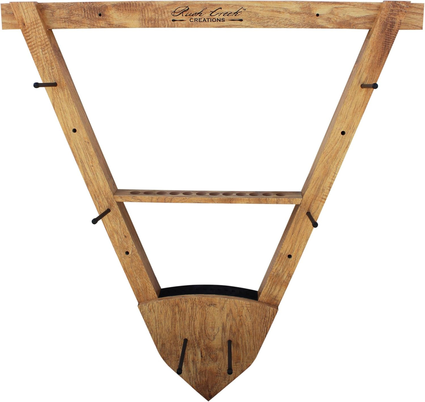 Rush Creek Creations Wall Mounted Bow and Arrow Display Rack for Hunting & Archery Accessories Real Tree 3-Bow Holder & 12-Arrow Storage Handcrafted Small Bows & Big Bow Hanger w/Arrow Holders