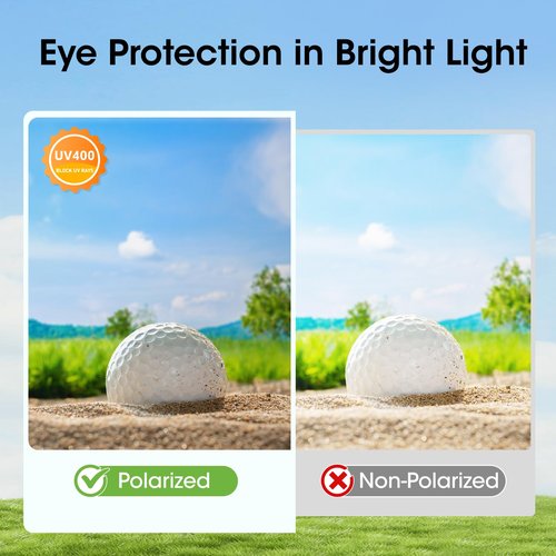 Xoxocos Premium Golf Sunglasses for Men - Polarized Lenses for Green Reading & Distance Judgment, UV400 Protection, Lightweight Frame for Golfing, Fishing & Driving