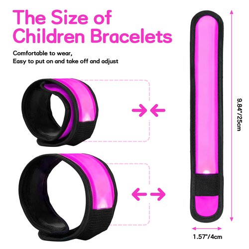 esonstyle 6 PCS LED Bracelets, LED Light Up Bracelets, Pink LED Wristbands, Led Slap Bracelets for Walking, Running, Jogging, Concerts, Sports, Camping, Sporting Events, Party, Rave Accessories