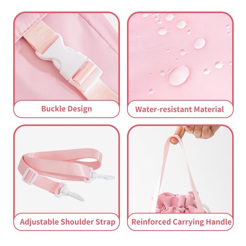 BAVELOE Water Bottle Holder with Strap Phone Pocket 32oz 40oz 64oz Tumbler Water Bottle Carrier Sling Bag Crossbody (Pink)