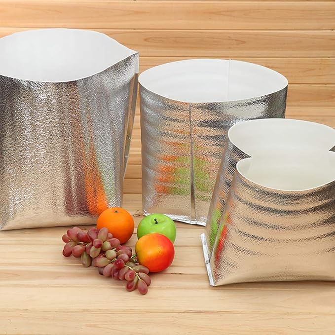 Reusable Insulated Thermal Bags 13" X 8.5" X 12" Foil Insulated Bag Liner Pack of 4 Thermal Box Liners for Lunch Box Shopping Bag Insulation Lining Waterproof Insulation Package