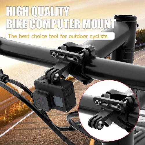 BIKOOCO Bike Handlebar Stem Mount Rack - Bike Mount Action Camera Mount，Metal Bike Stem Camera Mount with Flashlight Holder