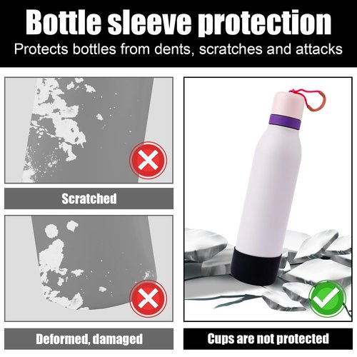Silicone Boot for Owala, 2.95 Inch Diameter Bottle Boot Anti-Slip Bottom Protective Cover Water Bottle Accessories Compatible with Owala 24 oz (Black)