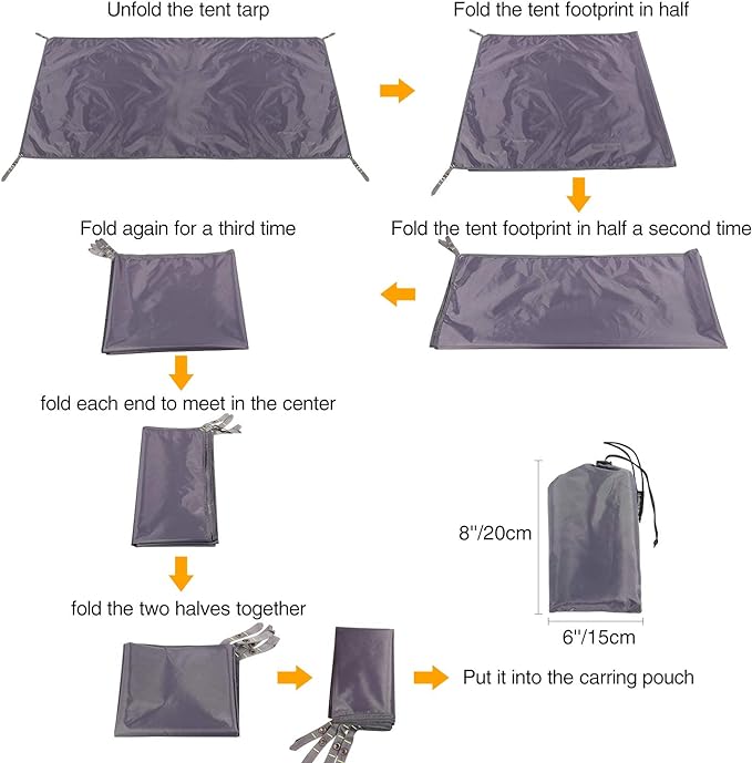 REDCAMP Waterproof Camping Tent Tarp - 95"x83", 4 in 1 Multifunctional Tent Footprint for Camping, Hiking and Survival Gear, Lightweight and Foldable
