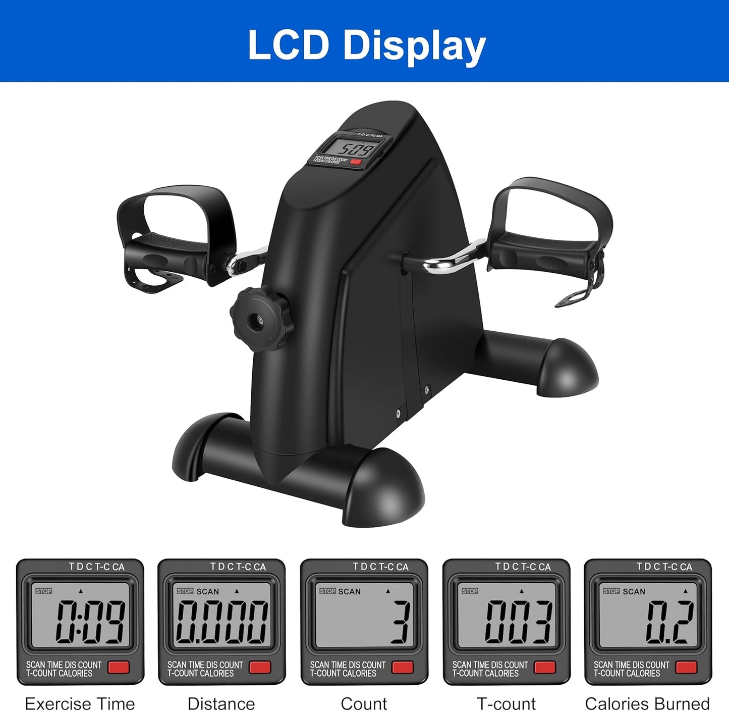Pedal Exerciser Mini Exercise Bike for Leg and Arm Cycling Recovery Exercise Low Resistance Portable Bike