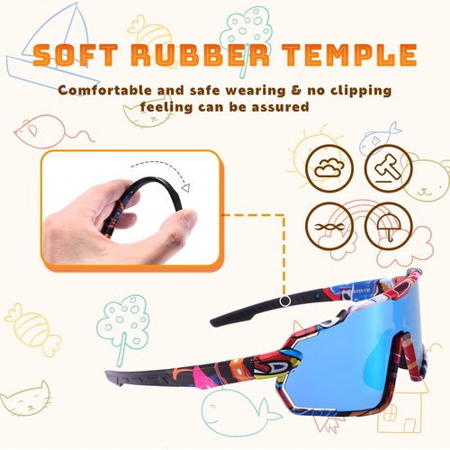 MARIDA Kids Baseball Sunglasses for Youth 8-12, Polarized Youth Sunglasses Cycling Running Climbing Baseball Softball