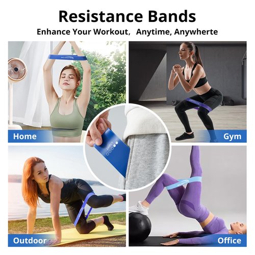 WILVENTEX Resistance Bands, Natural Latex Band Loop Set, 5 Different Resistance Levels [10LBS-115LBS] for Workout, Gym, Stretching, Yoga, Home Fitness, Training, Exercise, Physical Therapy