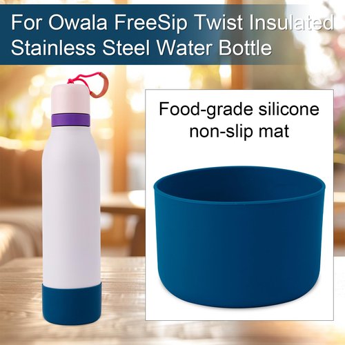 Silicone Boot for Owala, 2.95 Inch Diameter Bottle Boot Anti-Slip Bottom Protective Cover Water Bottle Accessories Compatible with Owala 24 oz (Green, Blue)