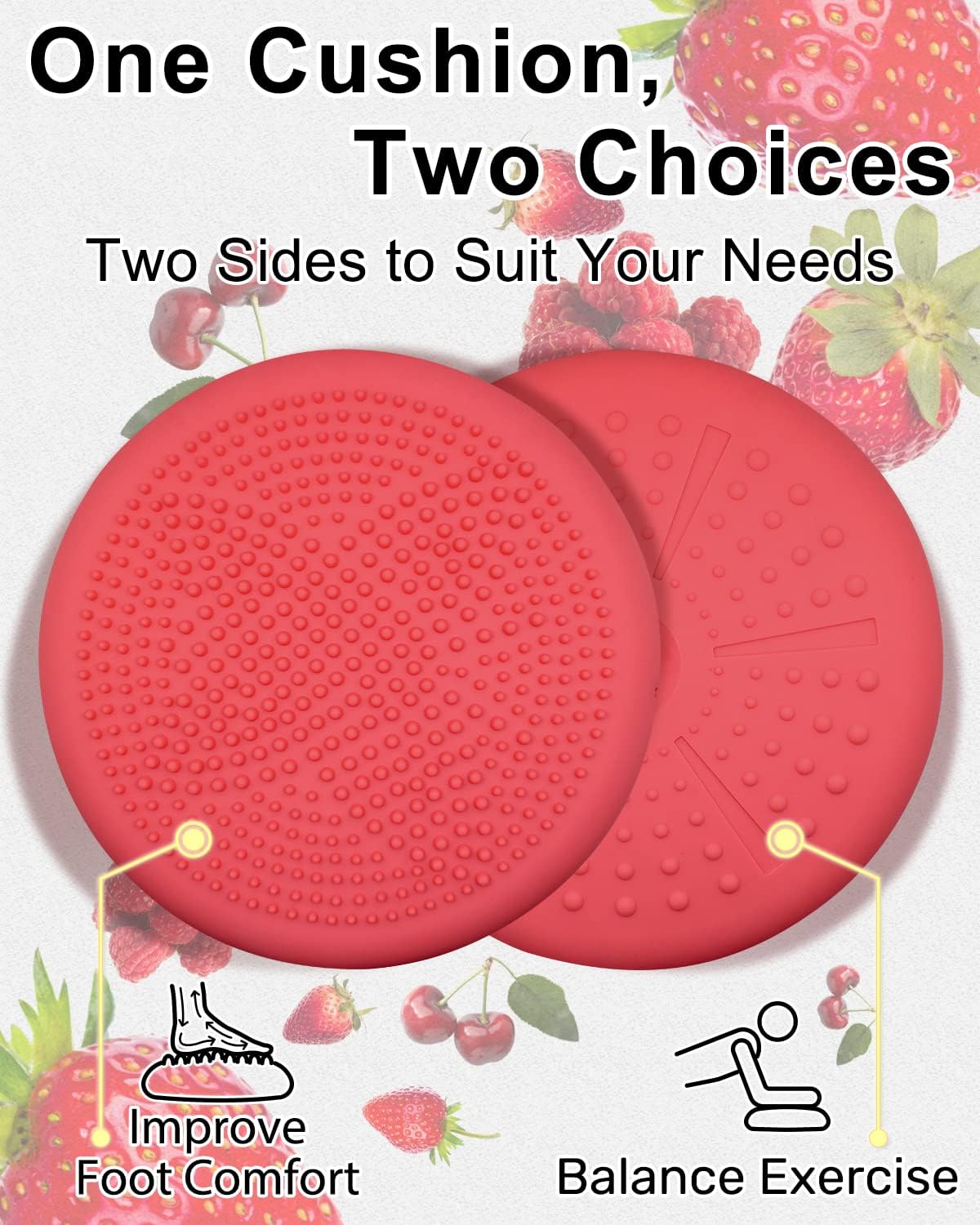 Tumaz Wobble Cushion - Wiggle Seat to Improve Sitting Posture & Stay Focused for Sensory Kids, Balance Disc to Core Strength & Flexible Seating [Extra Thick Balance Board, Pump Included Wobble Board]