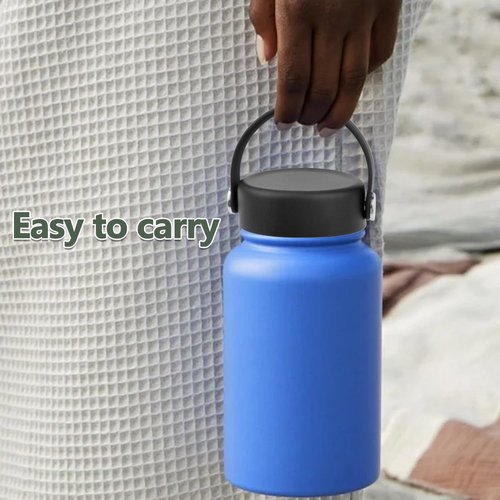2 Pcs Replacement Lid Compatible with Hydro Flask 12 16 18 20 32 40 64oz Water Bottle, Lid Compatible with Hydro Flask and Other 2.44" Wide Mouth Bottles (Black)