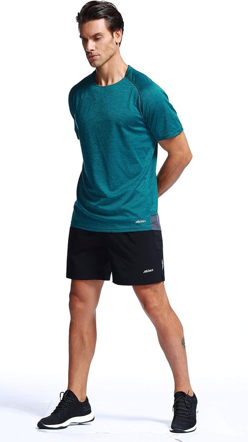 Mens Running Dry Fit T-Shirt Athletic Outdoor Short Sleeve Comfortable Sports Top
