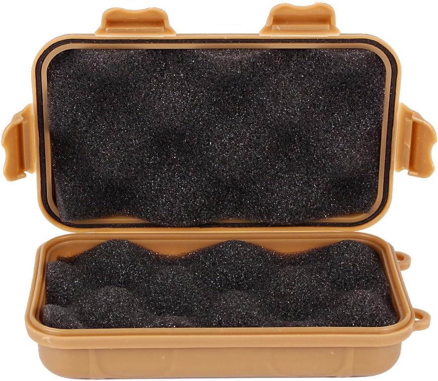 Outdoor Shockproof Box, Plastic Tool Box Enclosure Airtight Survival Case Container Storage Travel Sealed Container Carry Box for Travelling Camping Fishing (L, Mud Color)
