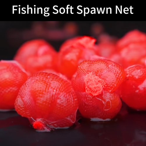 Philbinden 72 FT Fishing Soft Spawn Net,3'' Wide Fishing Spawn Sack Mesh Catfish Bait Holder Fishing Accessories for Roe Bags Fishing Equipment Tackle Kit (red)
